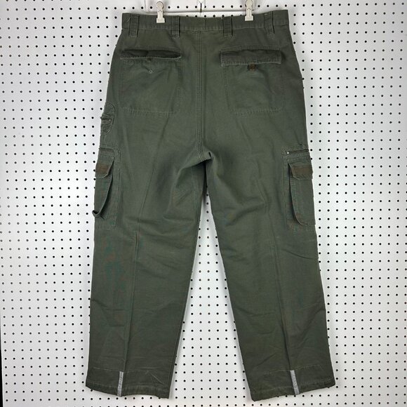 Urban Jeanswear Army Cargo Pants 36x30 Wide Leg Baggy Green Tactical Zip Skater - Picture 4 of 8